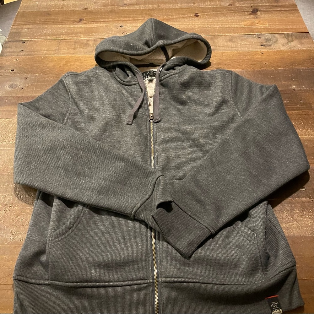 JACHS NY Sherpa Lined Thermal Full Zip Hoodie
